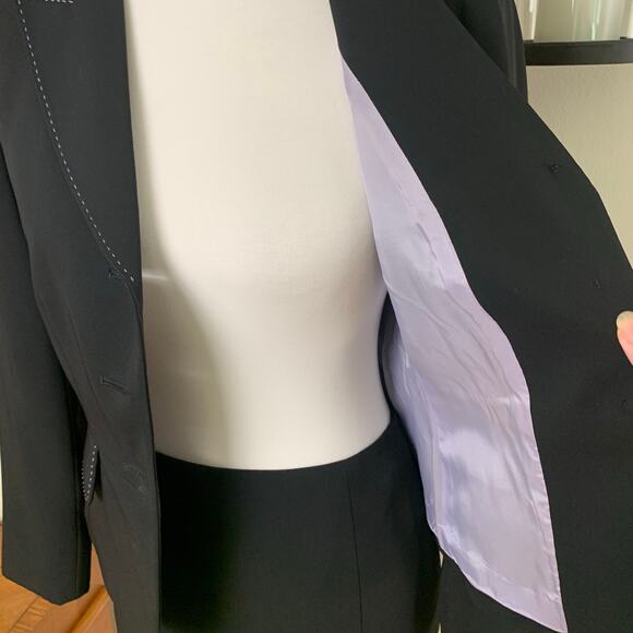 Tahari ASL Petite Sz 4P 2-Piece Skirt Suit w/ Blazer Jacket Black Office Career - Picture 9 of 11